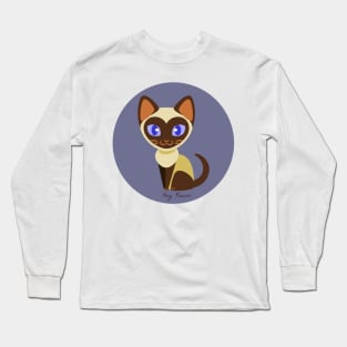 Kawaii Siamese Cat Long Sleeve T-Shirt